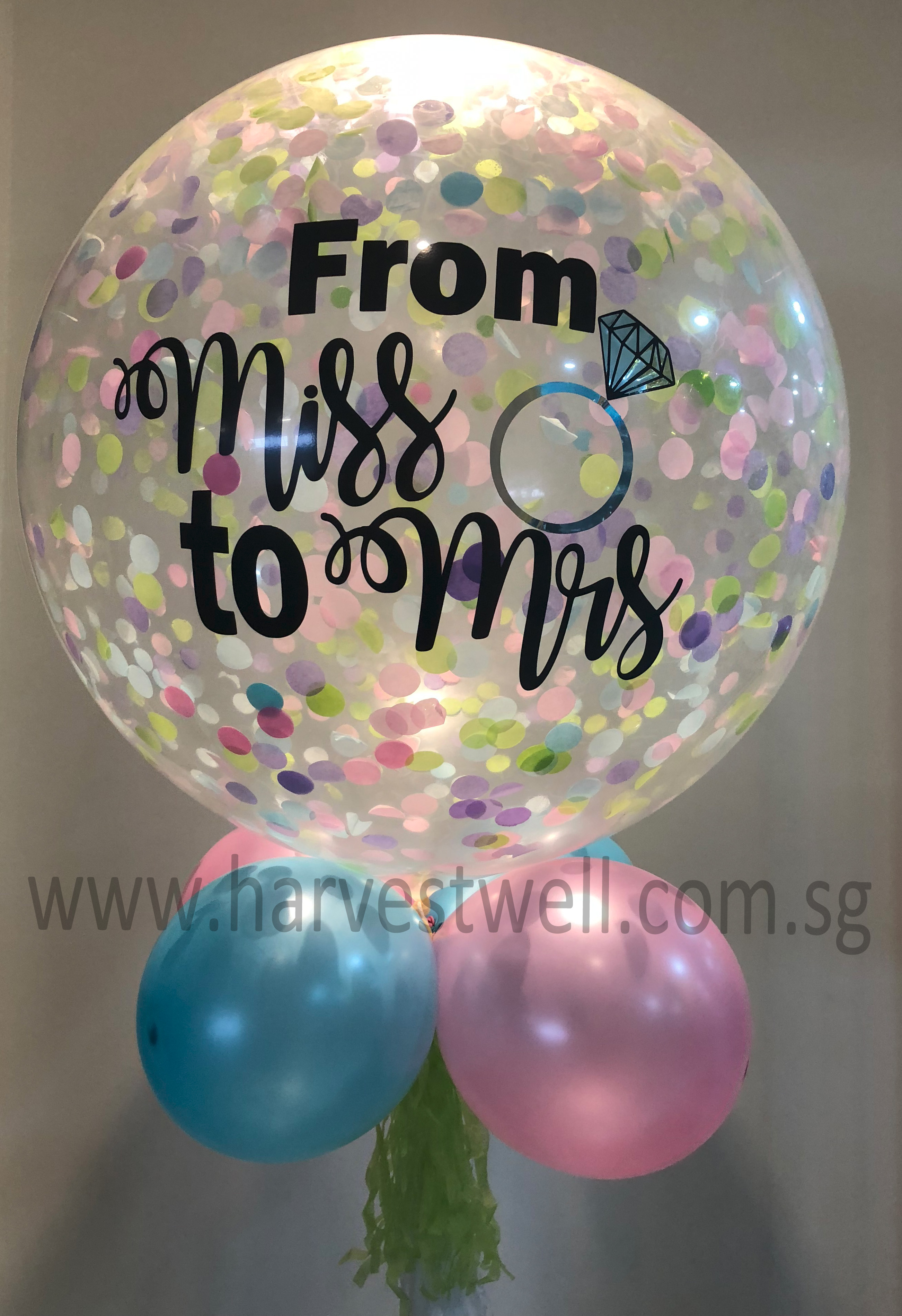 Wedding Confetti Jumbo Helium Latex Balloon Singapore